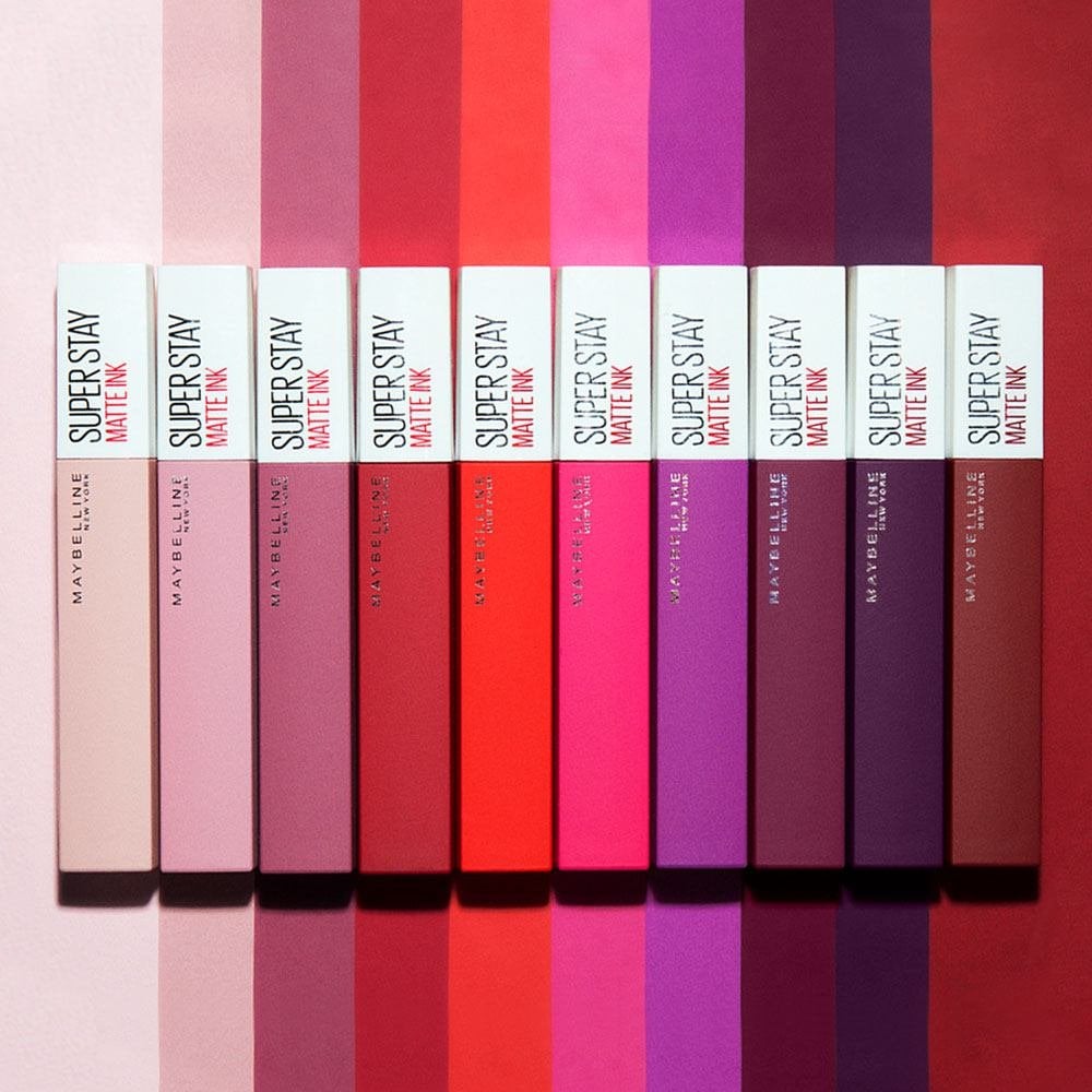 Maybelline lipstick Super Stay matte product hero lineup